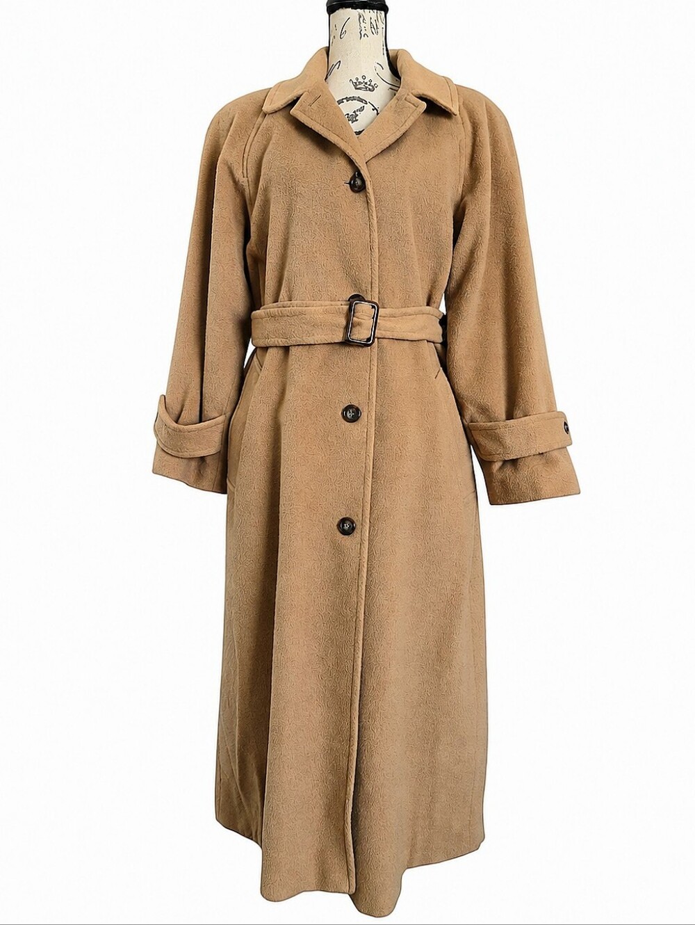 Lauren Ralph Lauren 100% Camel Hair Belted Long Coat Camel Size 6 Vintage